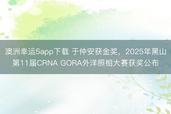 澳洲幸運5app下載 于仲安獲金獎，2025年黑山第11屆CRNA GORA外洋照相大賽獲獎公布