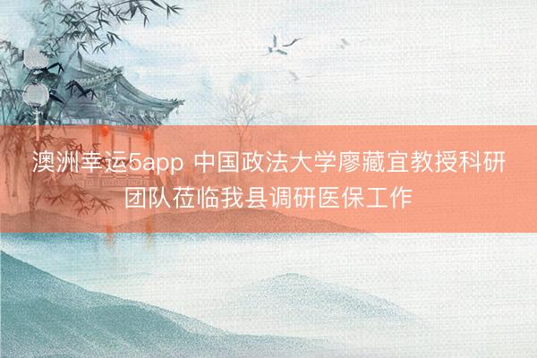 澳洲幸運5app 中國政法大學(xué)廖藏宜教授科研團隊蒞臨我縣調(diào)研醫(yī)保工作